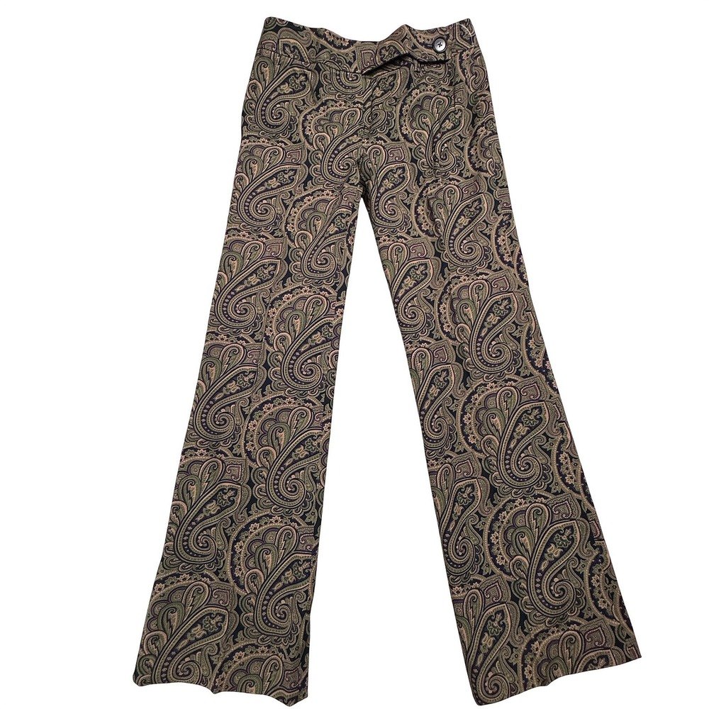 NWT Harolds Paisley Wide Leg Pants Multi Color Size 6 (W30in. x‎ L32in.)